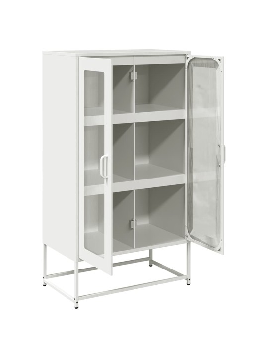 Highboard valkoinen 68x39x123 cm teräs