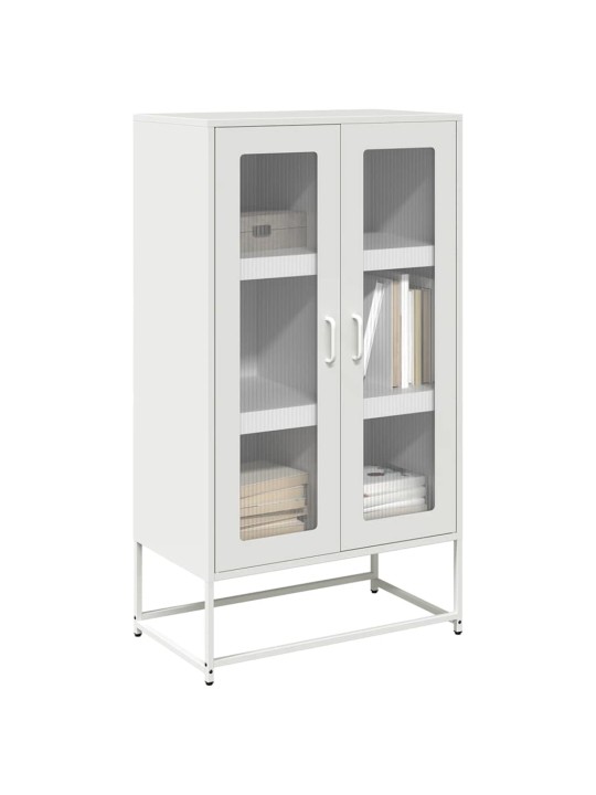 Highboard valkoinen 68x39x123 cm teräs