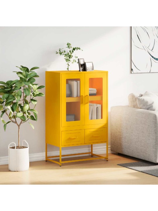 Kaappi sinapinkeltainen 68x39x111,5 cm teräs