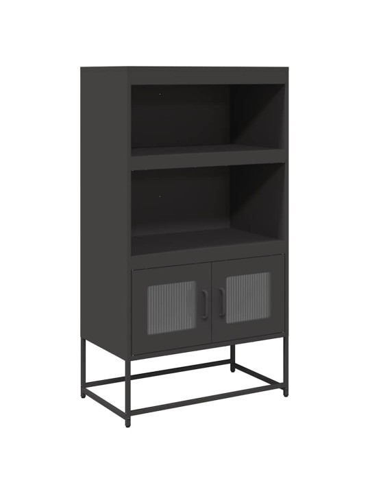 Highboard musta 68x39x123 cm teräs