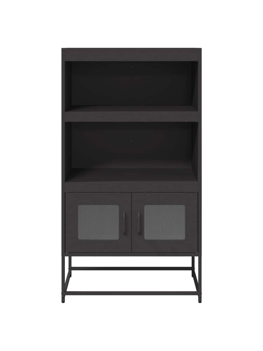Highboard musta 68x39x123 cm teräs