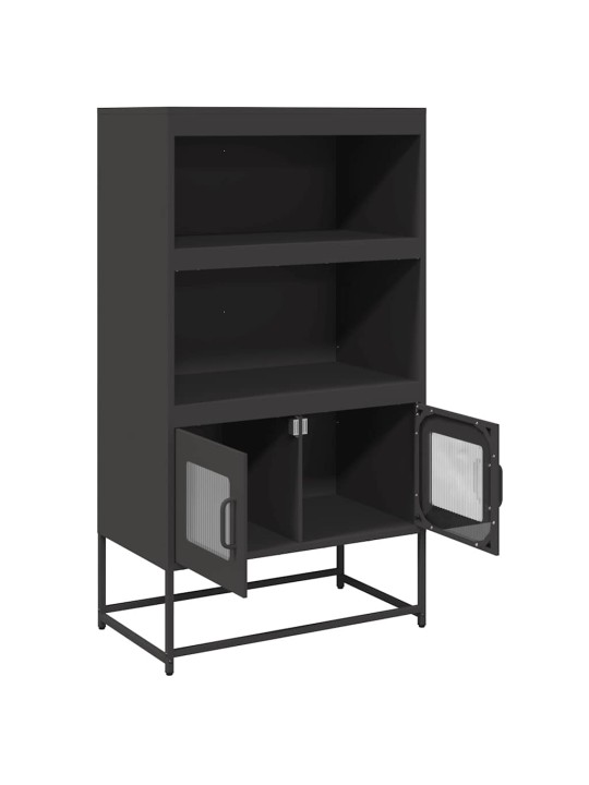 Highboard musta 68x39x123 cm teräs