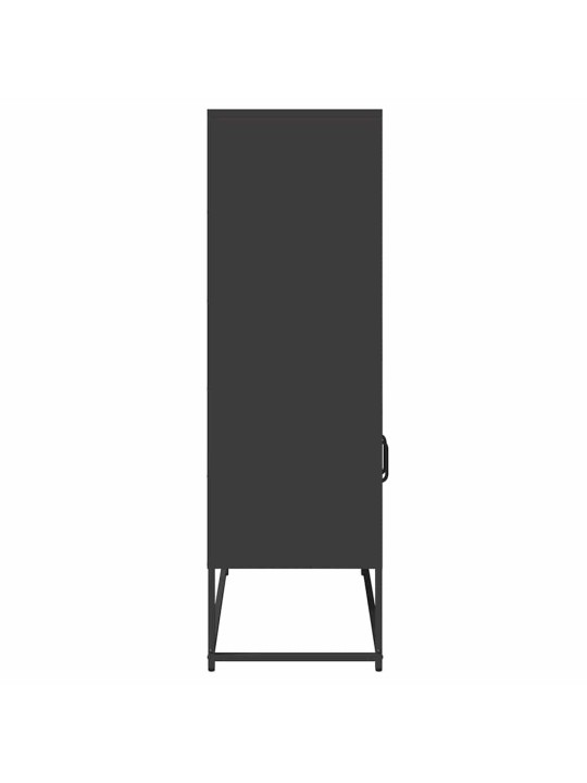 Highboard musta 68x39x123 cm teräs