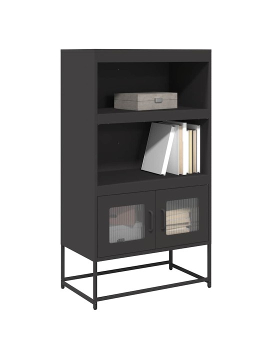 Highboard musta 68x39x123 cm teräs