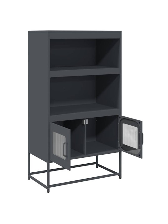 Highboard antrasiitti 68x39x123 cm terästä