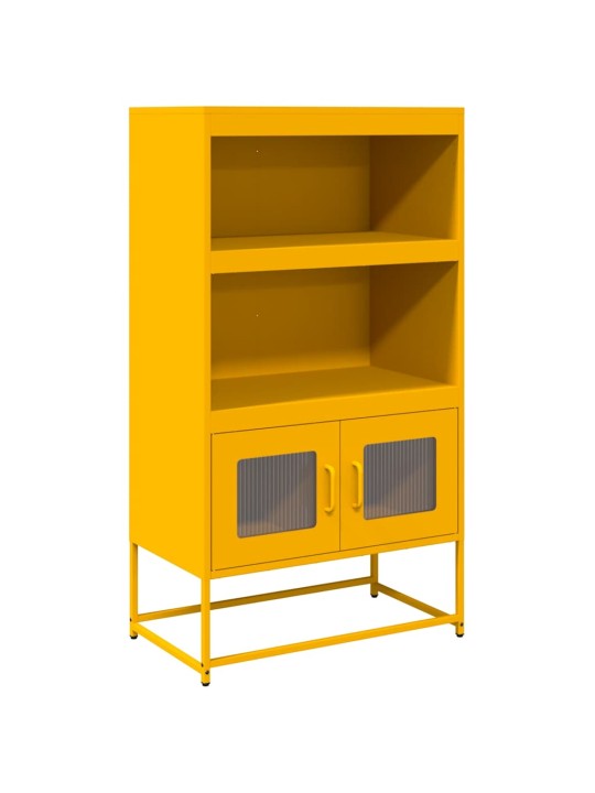 Highboard sinapinkeltainen 68x39x123 cm teräs