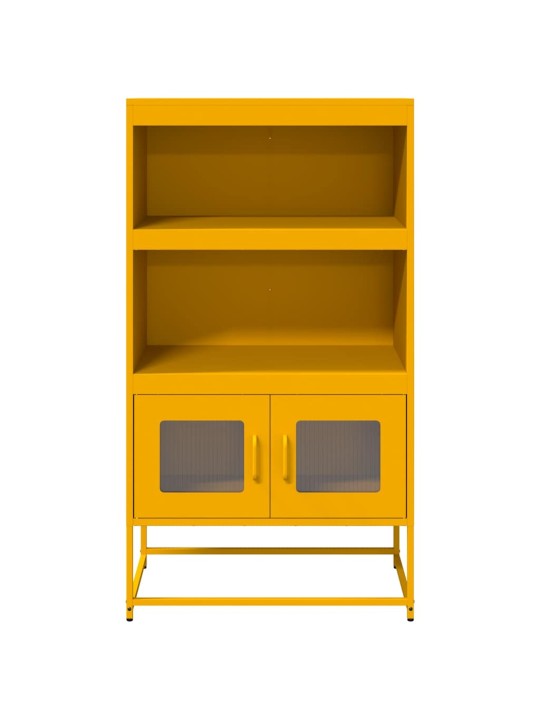 Highboard sinapinkeltainen 68x39x123 cm teräs