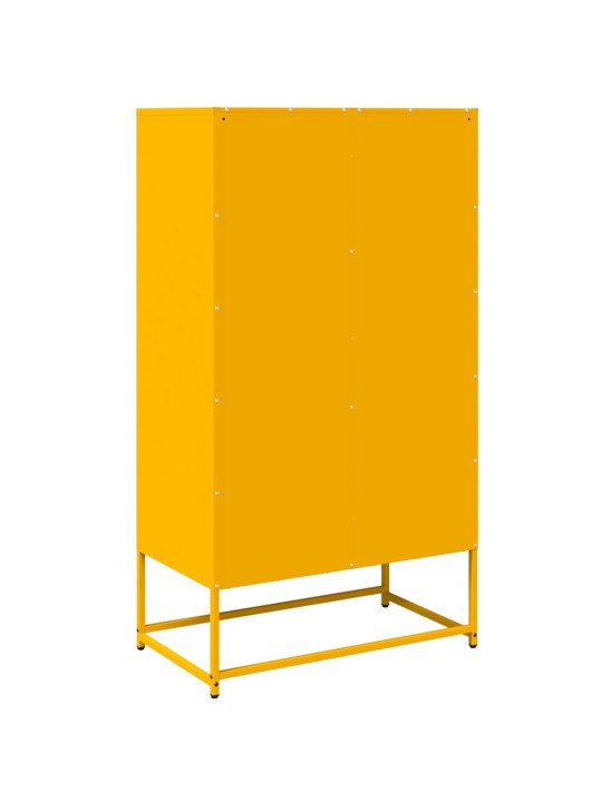 Highboard sinapinkeltainen 68x39x123 cm teräs