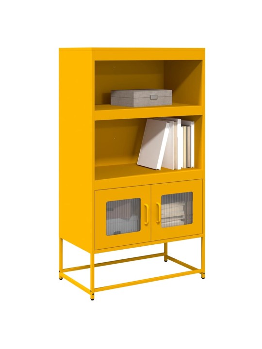 Highboard sinapinkeltainen 68x39x123 cm teräs