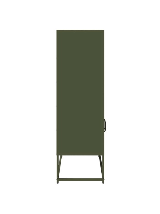 Highboard oliivinvihreä 68x39x123 cm teräs