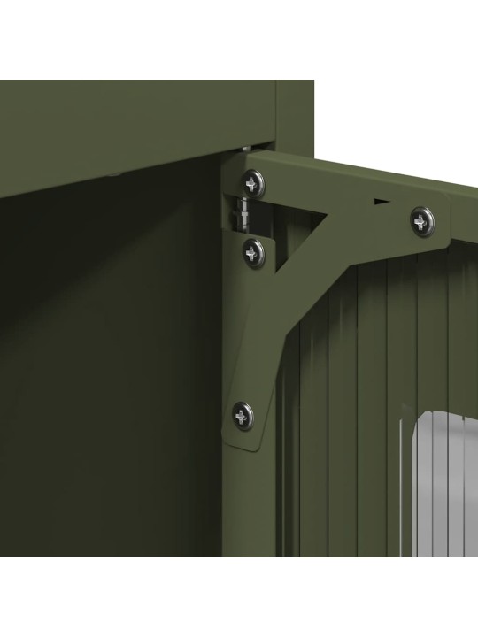Highboard oliivinvihreä 68x39x123 cm teräs
