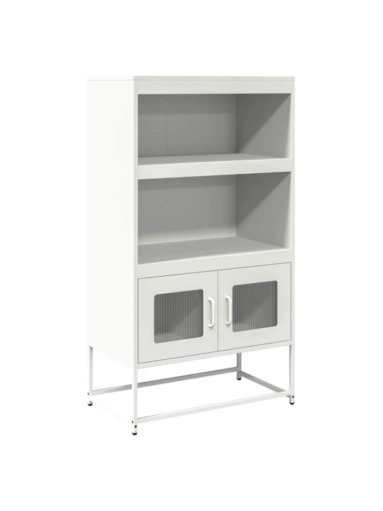 Highboard valkoinen 68x39x123 cm teräs