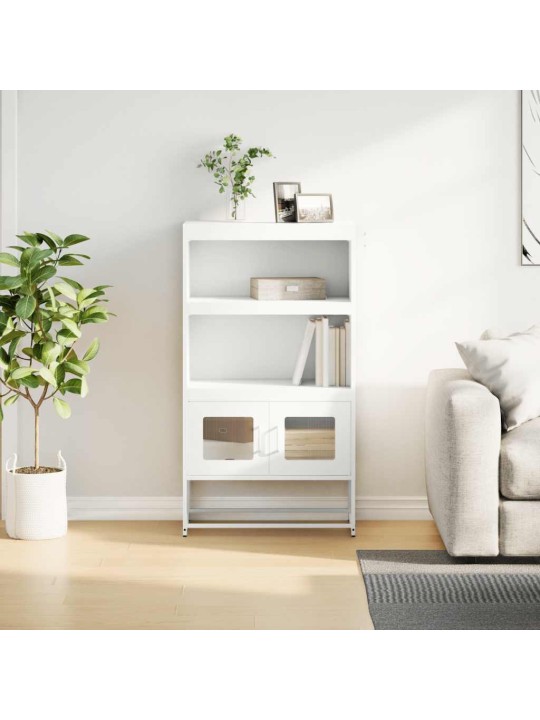 Highboard valkoinen 68x39x123 cm teräs
