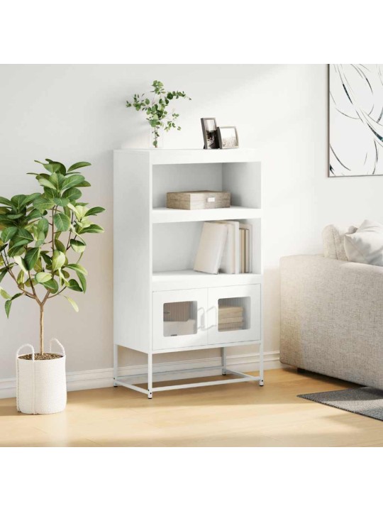 Highboard valkoinen 68x39x123 cm teräs