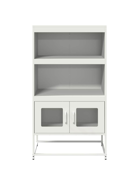 Highboard valkoinen 68x39x123 cm teräs