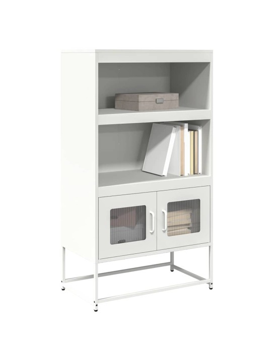 Highboard valkoinen 68x39x123 cm teräs