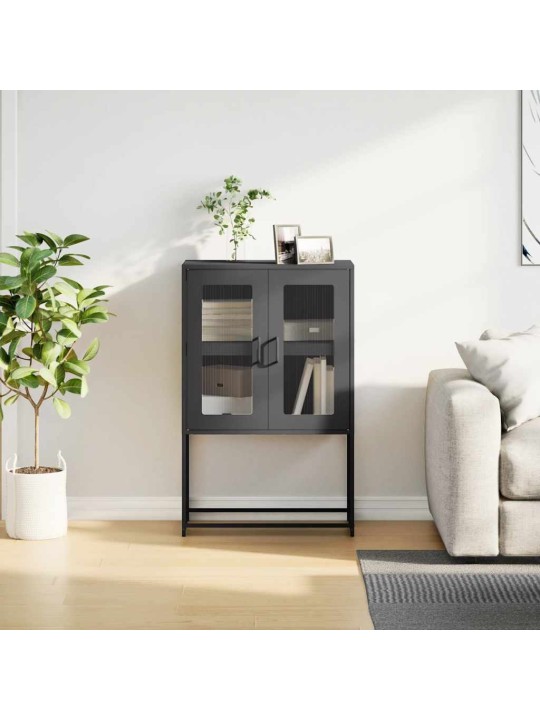 Highboard musta 68x39x107 cm teräs