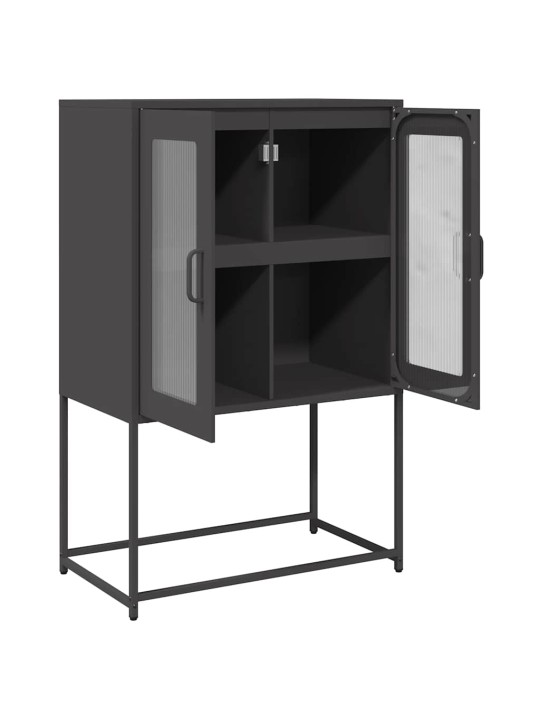 Highboard musta 68x39x107 cm teräs