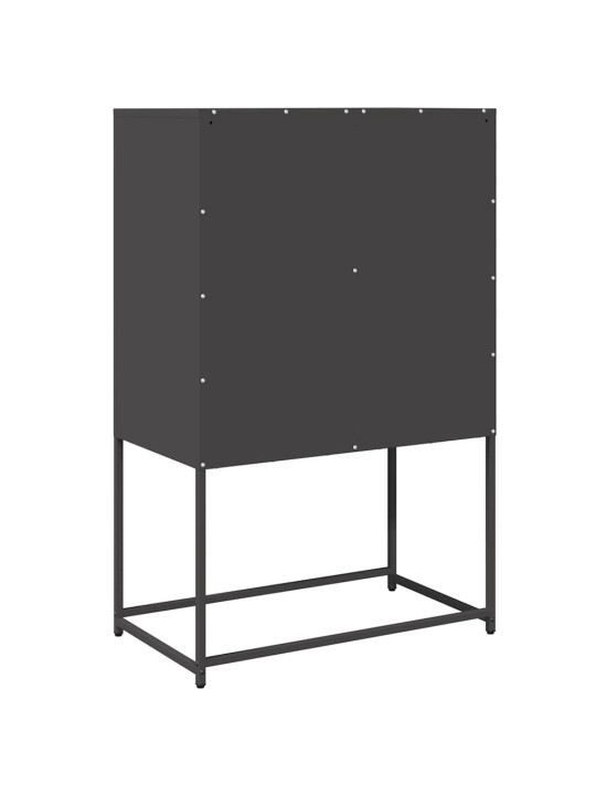 Highboard musta 68x39x107 cm teräs