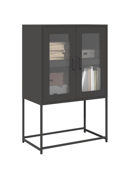 Highboard musta 68x39x107 cm teräs