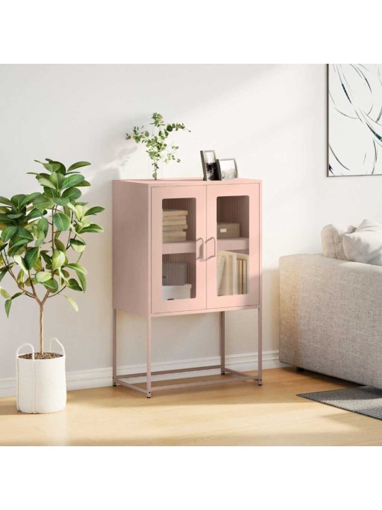 Highboard pinkki 68x39x107 cm teräs