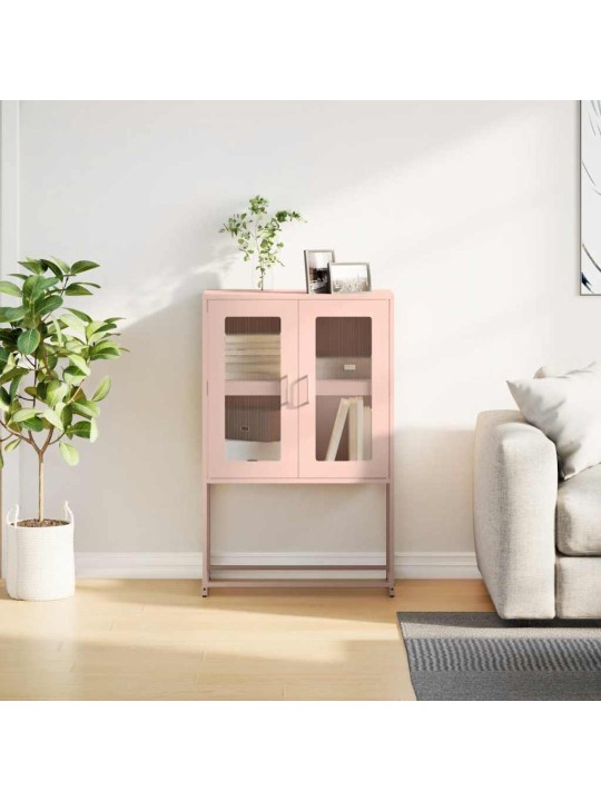 Highboard pinkki 68x39x107 cm teräs