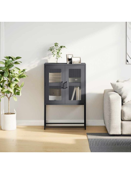 Highboard antrasiitti 68x39x107 cm terästä