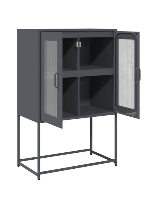 Highboard antrasiitti 68x39x107 cm terästä