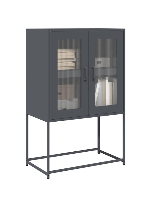 Highboard antrasiitti 68x39x107 cm terästä