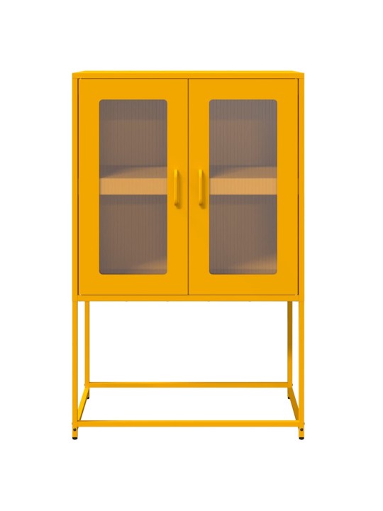 Highboard sinapinkeltainen 68x39x107 cm teräs