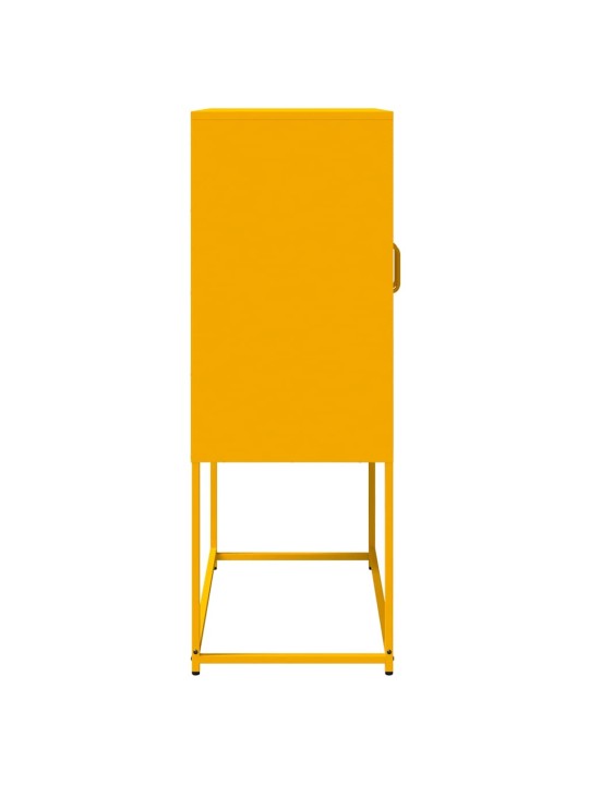 Highboard sinapinkeltainen 68x39x107 cm teräs