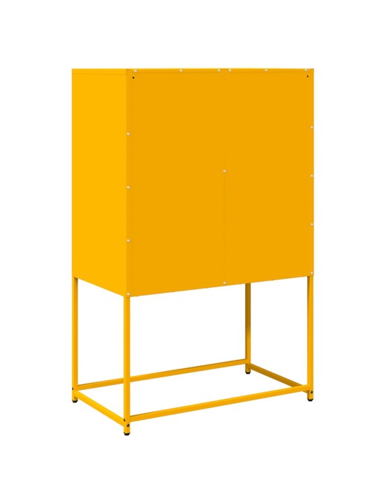 Highboard sinapinkeltainen 68x39x107 cm teräs