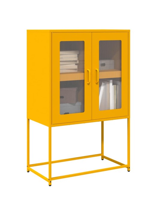 Highboard sinapinkeltainen 68x39x107 cm teräs