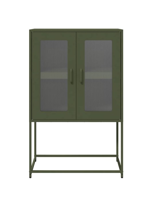 Highboard oliivinvihreä 68x39x107 cm teräs