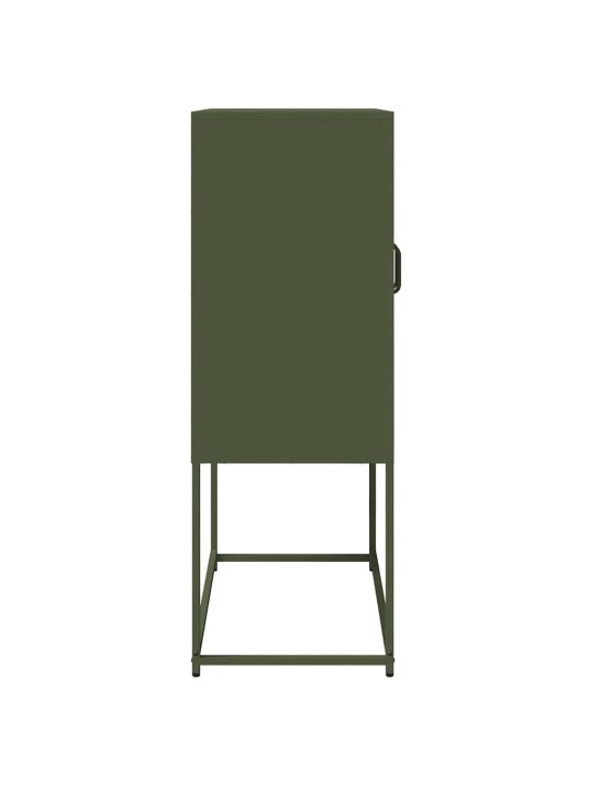 Highboard oliivinvihreä 68x39x107 cm teräs