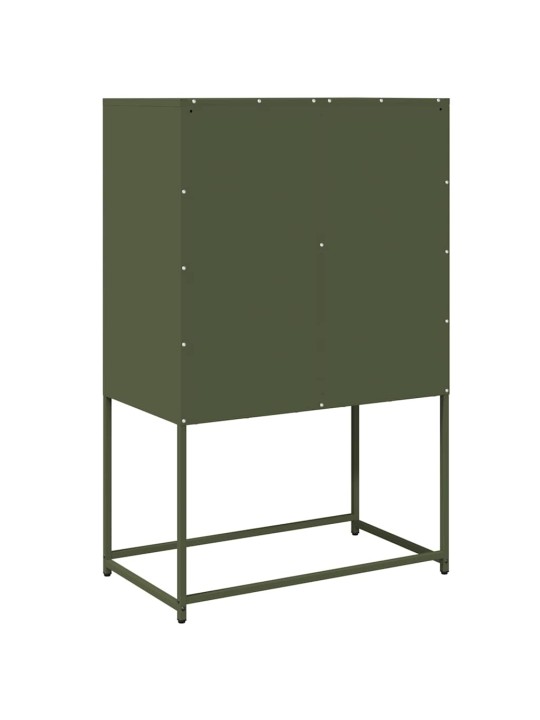 Highboard oliivinvihreä 68x39x107 cm teräs