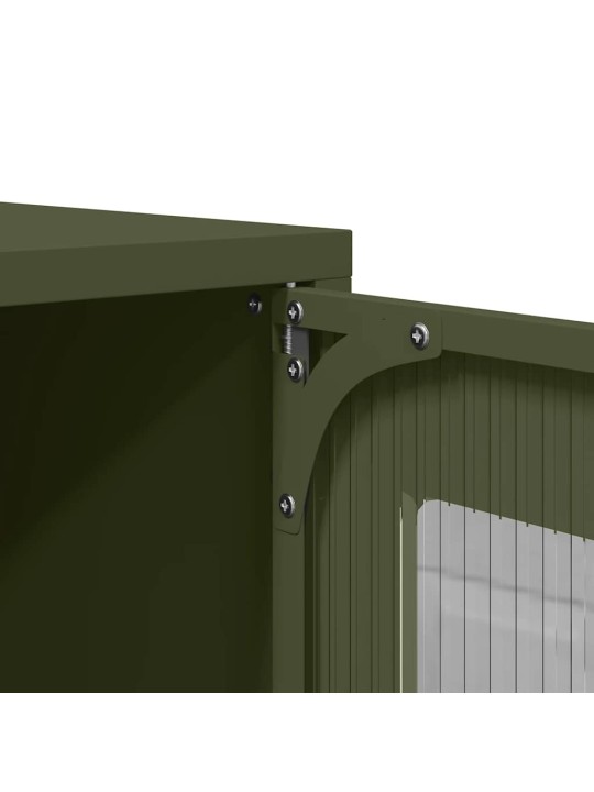 Highboard oliivinvihreä 68x39x107 cm teräs