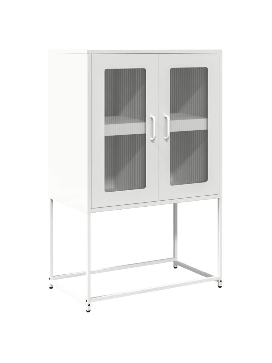 Highboard valkoinen 68x39x107 cm teräs