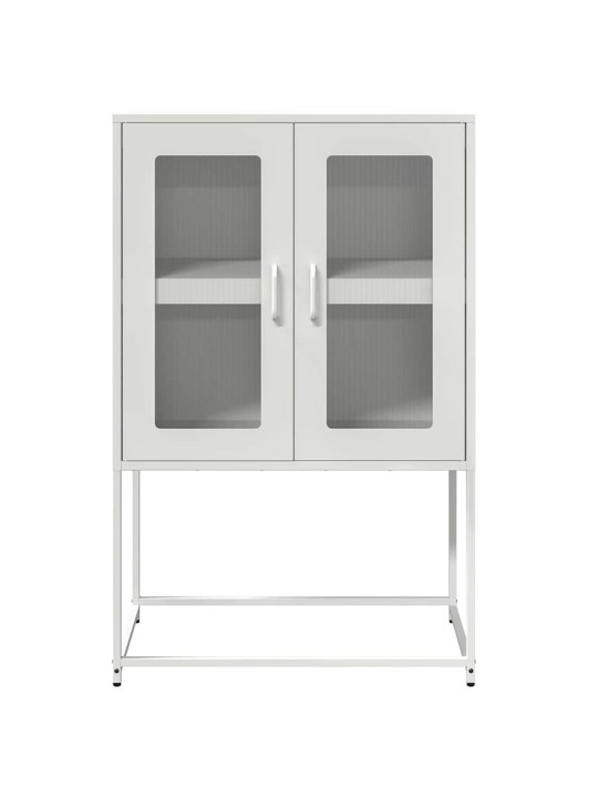 Highboard valkoinen 68x39x107 cm teräs