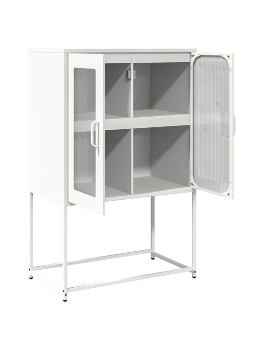 Highboard valkoinen 68x39x107 cm teräs