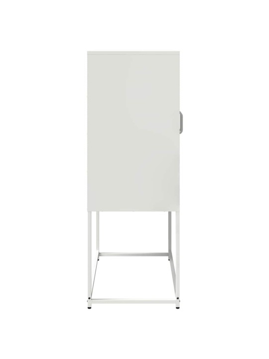 Highboard valkoinen 68x39x107 cm teräs