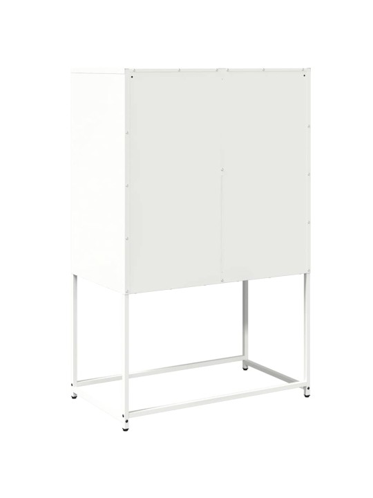 Highboard valkoinen 68x39x107 cm teräs