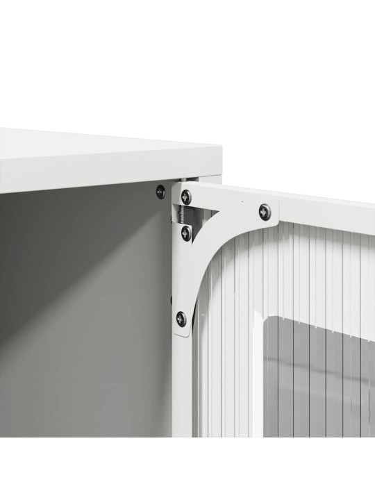 Highboard valkoinen 68x39x107 cm teräs