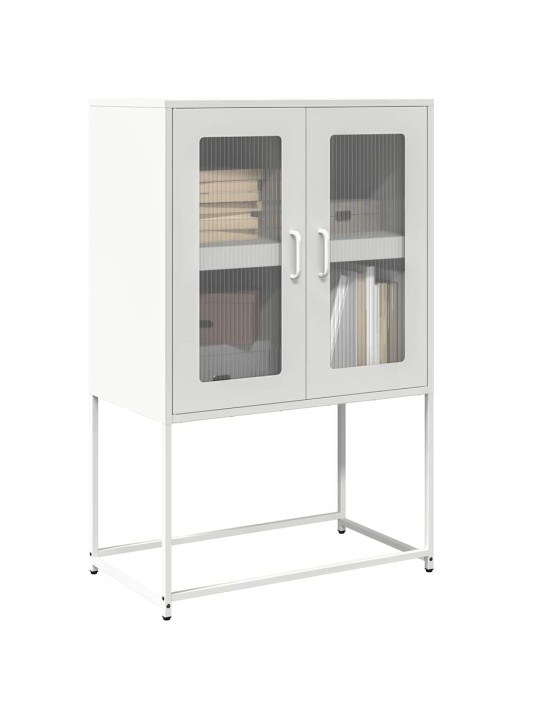 Highboard valkoinen 68x39x107 cm teräs