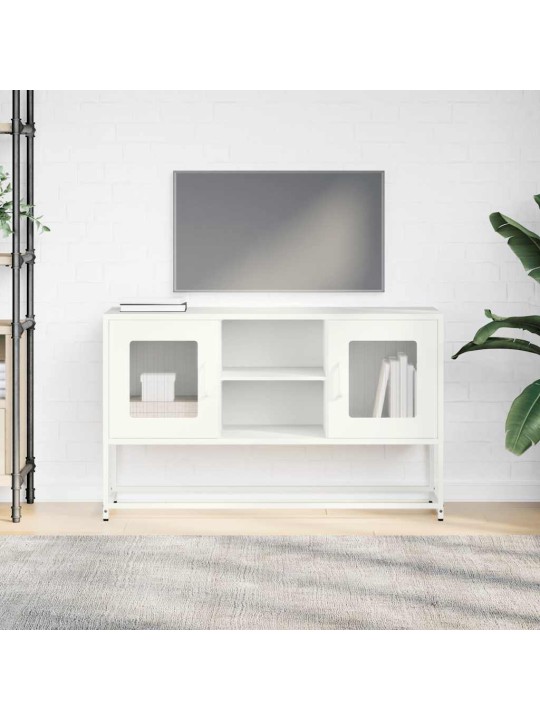 Tv-taso valkoinen 100,5x39x60,5 cm teräs