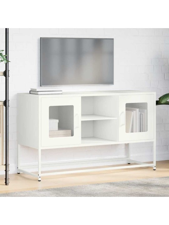 Tv-taso valkoinen 100,5x39x60,5 cm teräs
