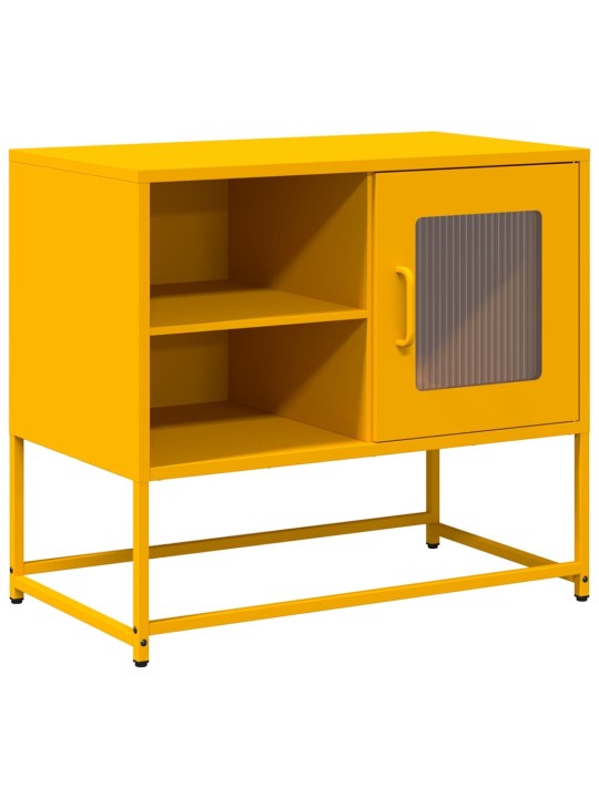 Tv-taso sinapinkeltainen 68x39x60,5 cm teräs