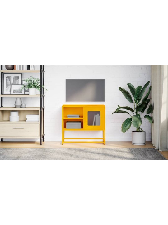 Tv-taso sinapinkeltainen 68x39x60,5 cm teräs