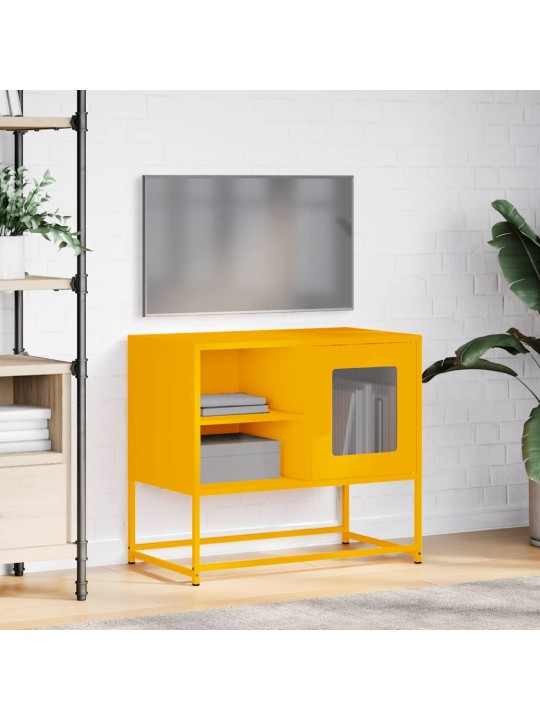 Tv-taso sinapinkeltainen 68x39x60,5 cm teräs