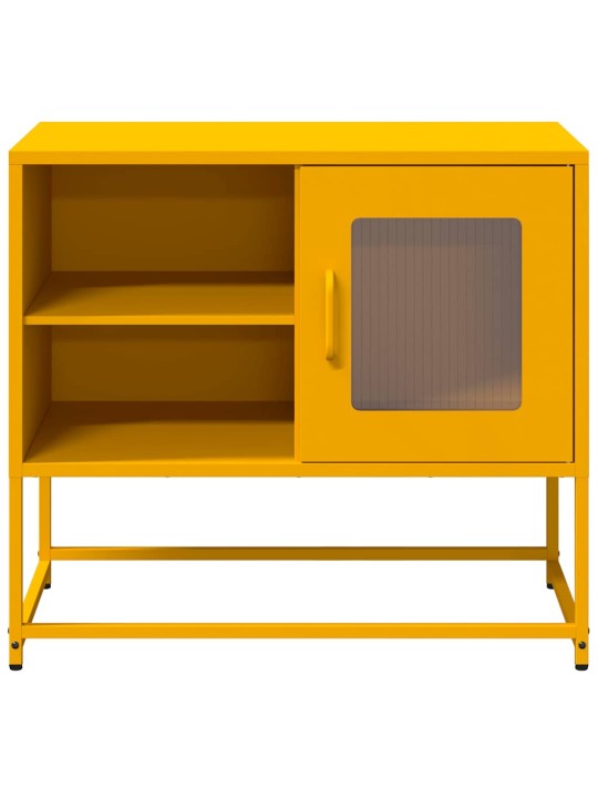 Tv-taso sinapinkeltainen 68x39x60,5 cm teräs